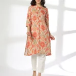 Women Ikat Print Straight Kurta